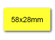 wereinaristea EtichetteAutoadesive 58x27mm(27x58) Carta GIALLO, adesivo permanente, su foglietti da cm 15,2x12,5. 10 etichette per foglietto.