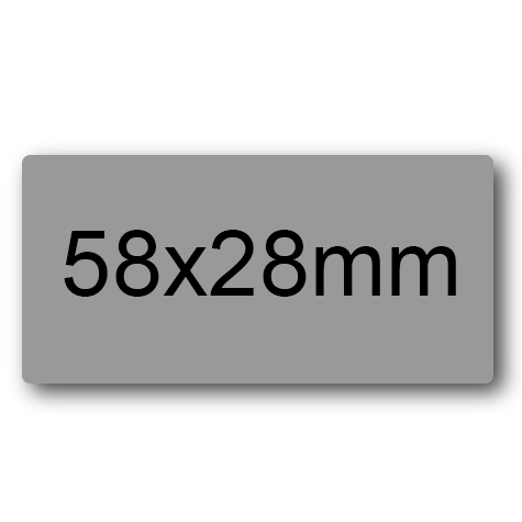 wereinaristea EtichetteAutoadesive 58x27mm(27x58) Carta GRIGIO, adesivo permanente, su foglietti da cm 15,2x12,5. 10 etichette per foglietto.
