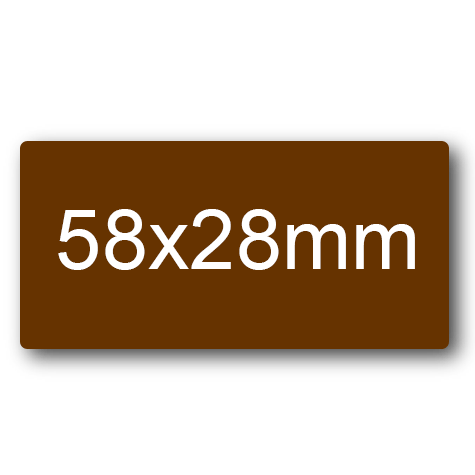 wereinaristea EtichetteAutoadesive 58x27mm(27x58) Carta MARRONE adesivo permanente, su foglietti da cm 15,2x12,5. 10 etichette per foglietto.
