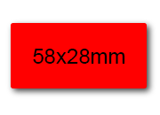 wereinaristea EtichetteAutoadesive 58x27mm(27x58) Carta ROSSO, adesivo permanente, su foglietti da cm 15,2x12,5. 10 etichette per foglietto.