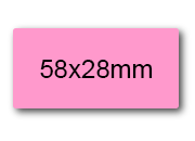 wereinaristea EtichetteAutoadesive 58x27mm(27x58) Carta ROSA, adesivo permanente, su foglietti da cm 15,2x12,5. 10 etichette per foglietto.