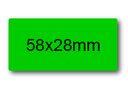 wereinaristea EtichetteAutoadesive 58x27mm(27x58) Carta VERDE, adesivo permanente, su foglietti da cm 15,2x12,5. 10 etichette per foglietto.