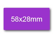 wereinaristea EtichetteAutoadesive 58x27mm(27x58) Carta VIOLA, adesivo permanente, su foglietti da cm 15,2x12,5. 10 etichette per foglietto sog10043vi