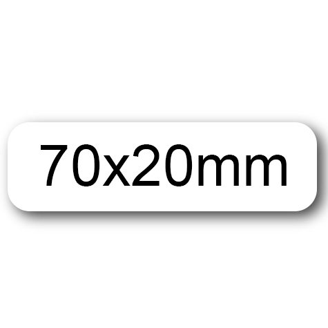 wereinaristea EtichetteAutoadesive 70x20mm(20x70) Carta BIANCO, adesivo permanente, su foglietti da cm 15,2x12,5. 10 etichette per foglietto.