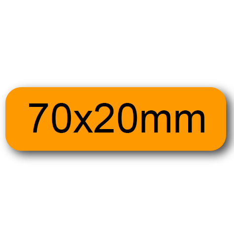 wereinaristea EtichetteAutoadesive 70x20mm(20x70) Carta ARANCIONE, adesivo permanente, su foglietti da cm 15,2x12,5. 10 etichette per foglietto.