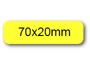 wereinaristea EtichetteAutoadesive 70x20mm(20x70) Carta GIALLO, adesivo permanente, su foglietti da cm 15,2x12,5. 10 etichette per foglietto.