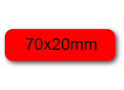 wereinaristea EtichetteAutoadesive 70x20mm(20x70) Carta ROSSO, adesivo permanente, su foglietti da cm 15,2x12,5. 10 etichette per foglietto.