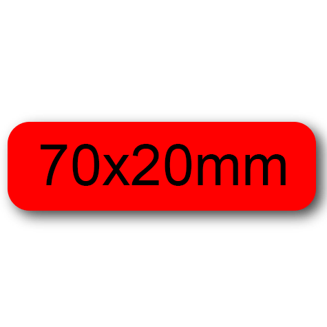 wereinaristea EtichetteAutoadesive 70x20mm(20x70) Carta ROSSO, adesivo permanente, su foglietti da cm 15,2x12,5. 10 etichette per foglietto.