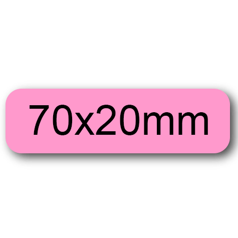wereinaristea EtichetteAutoadesive 70x20mm(20x70) Carta ROSA, adesivo permanente, su foglietti da cm 15,2x12,5. 10 etichette per foglietto.