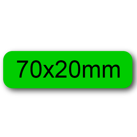 wereinaristea EtichetteAutoadesive 70x20mm(20x70) Carta VERDE, adesivo permanente, su foglietti da cm 15,2x12,5. 10 etichette per foglietto.