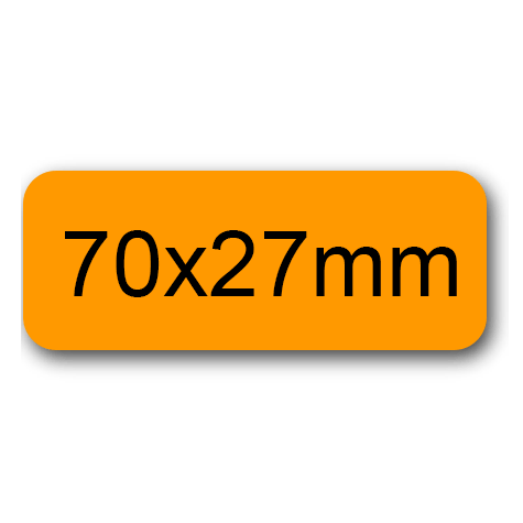wereinaristea EtichetteAutoadesive 70x27mm(27x70) Carta ARANCIONE, adesivo permanente, su foglietti da cm 15,2x12,5. 8 etichette per foglietto.