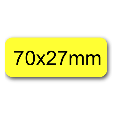 wereinaristea EtichetteAutoadesive 70x27mm(27x70) Carta GIALLO, adesivo permanente, su foglietti da cm 15,2x12,5. 8 etichette per foglietto.