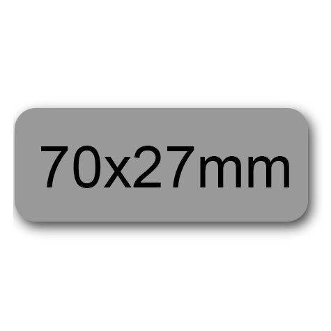 wereinaristea EtichetteAutoadesive 70x27mm(27x70) Carta GRIGIO, adesivo permanente, su foglietti da cm 15,2x12,5. 8 etichette per foglietto.