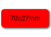 wereinaristea EtichetteAutoadesive 70x27mm(27x70) Carta ROSSO, adesivo permanente, su foglietti da cm 15,2x12,5. 8 etichette per foglietto sog10045ro