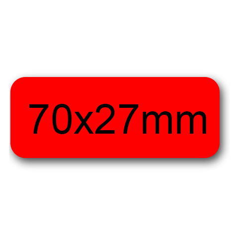wereinaristea EtichetteAutoadesive 70x27mm(27x70) Carta ROSSO, adesivo permanente, su foglietti da cm 15,2x12,5. 8 etichette per foglietto.