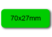 wereinaristea EtichetteAutoadesive 70x27mm(27x70) Carta VERDE, adesivo permanente, su foglietti da cm 15,2x12,5. 8 etichette per foglietto.
