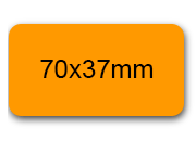 wereinaristea EtichetteAutoadesive 70x37mm(37x70) Carta ARANCIONE, adesivo permanente, su foglietti da cm 15,2x12,5. 6 etichette per foglietto sog10046ar
