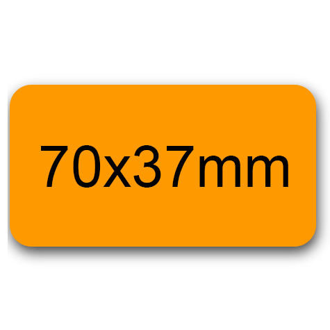 wereinaristea EtichetteAutoadesive 70x37mm(37x70) Carta ARANCIONE, adesivo permanente, su foglietti da cm 15,2x12,5. 6 etichette per foglietto.