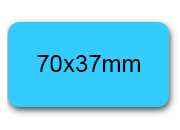 wereinaristea EtichetteAutoadesive 70x37mm(37x70) Carta AZZURRO, adesivo permanente, su foglietti da cm 15,2x12,5. 6 etichette per foglietto.