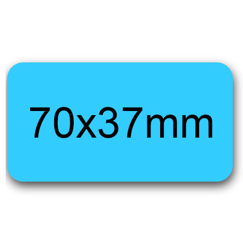 wereinaristea EtichetteAutoadesive 70x37mm(37x70) Carta AZZURRO, adesivo permanente, su foglietti da cm 15,2x12,5. 6 etichette per foglietto.