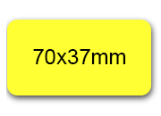 wereinaristea EtichetteAutoadesive 70x37mm(37x70) Carta GIALLO, adesivo permanente, su foglietti da cm 15,2x12,5. 6 etichette per foglietto.