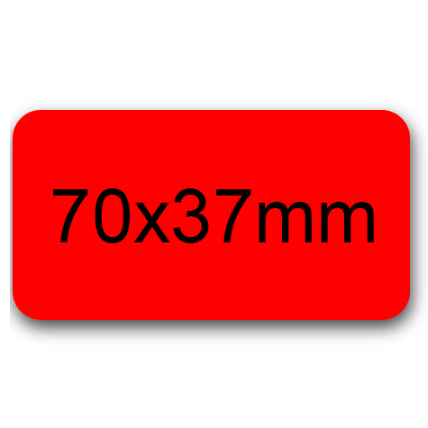 wereinaristea EtichetteAutoadesive 70x37mm(37x70) Carta ROSSO, adesivo permanente, su foglietti da cm 15,2x12,5. 6 etichette per foglietto.
