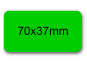 wereinaristea EtichetteAutoadesive 70x37mm(37x70) Carta VERDE, adesivo permanente, su foglietti da cm 15,2x12,5. 6 etichette per foglietto.
