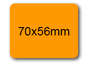 wereinaristea Etichette autoadesive mm 70x56 (56x70) ARANCIONE, adesivo permanente, su foglietti da cm 15,2x12,5. 4 etichette per foglietto.