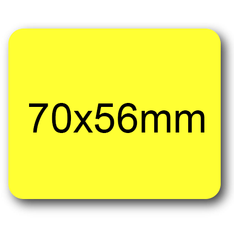 wereinaristea Etichette autoadesive mm 70x56 (56x70) GIALLO, adesivo permanente, su foglietti da cm 15,2x12,5. 4 etichette per foglietto.