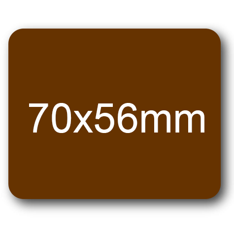 wereinaristea Etichette autoadesive mm 70x56 (56x70) MARRONE adesivo permanente, su foglietti da cm 15,2x12,5. 4 etichette per foglietto.