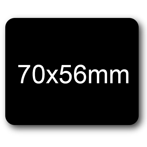 wereinaristea Etichette autoadesive mm 70x56 (56x70) NERO, adesivo permanente, su foglietti da cm 15,2x12,5. 4 etichette per foglietto.