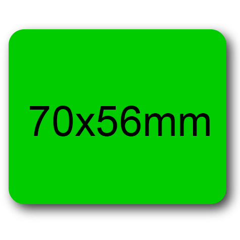 wereinaristea Etichette autoadesive mm 70x56 (56x70) VERDE, adesivo permanente, su foglietti da cm 15,2x12,5. 4 etichette per foglietto.