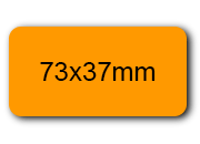 wereinaristea EtichetteAutoadesive 73x37mm(37x73) Carta ARANCIONE adesivo permanente, su foglietti da cm 15,2x12,5. 6 etichette per foglietto sog10048ar