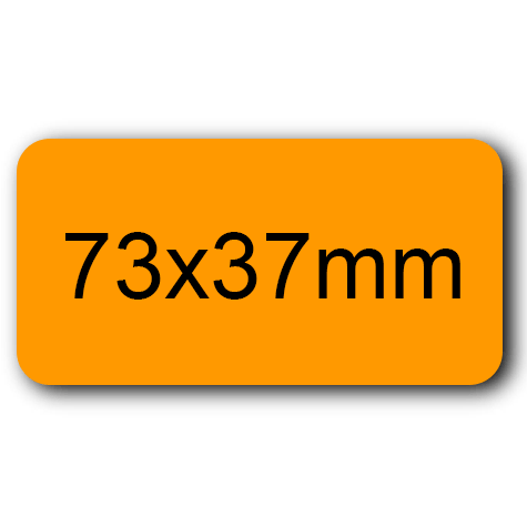 wereinaristea EtichetteAutoadesive 73x37mm(37x73) Carta ARANCIONE adesivo permanente, su foglietti da cm 15,2x12,5. 6 etichette per foglietto.