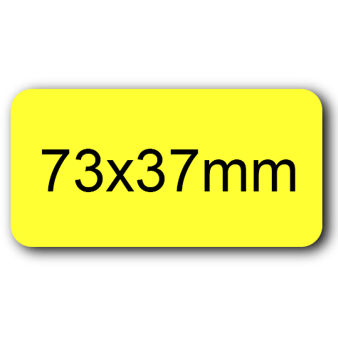 wereinaristea EtichetteAutoadesive 73x37mm(37x73) Carta GIALLO, adesivo permanente, su foglietti da cm 15,2x12,5. 6 etichette per foglietto.