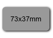 wereinaristea EtichetteAutoadesive 73x37mm(37x73) Carta GRIGIO, adesivo permanente, su foglietti da cm 15,2x12,5. 6 etichette per foglietto sog10048gr