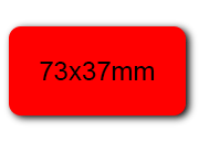 wereinaristea EtichetteAutoadesive 73x37mm(37x73) Carta ROSSO, adesivo permanente, su foglietti da cm 15,2x12,5. 6 etichette per foglietto.