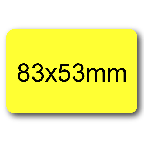 wereinaristea Etichette autoadesive mm 83x53 (53x83) GIALLO, adesivo permanente, su foglietti da cm 15,2x12,5. 3 etichette per foglietto.