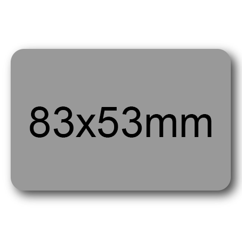 wereinaristea Etichette autoadesive mm 83x53 (53x83) GRIGIO, adesivo permanente, su foglietti da cm 15,2x12,5. 3 etichette per foglietto.