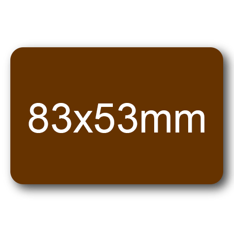 wereinaristea Etichette autoadesive mm 83x53 (53x83) MARRONE, adesivo permanente, su foglietti da cm 15,2x12,5. 3 etichette per foglietto.