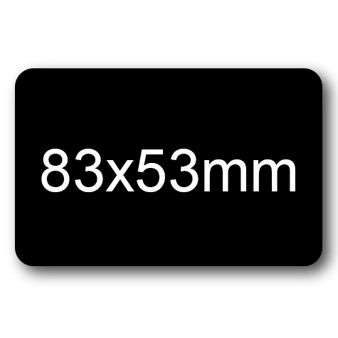 wereinaristea Etichette autoadesive mm 83x53 (53x83) NERO, adesivo permanente, su foglietti da cm 15,2x12,5. 3 etichette per foglietto.