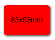 wereinaristea Etichette autoadesive mm 83x53 (53x83) ROSSO, adesivo permanente, su foglietti da cm 15,2x12,5. 3 etichette per foglietto.