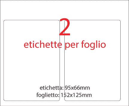 wereinaristea Etichette autoadesive mm 95x66 (66x95) VIOLA, adesivo permanente, su foglietti da cm 15,2x12,5. 2 etichette per foglietto.