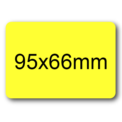 wereinaristea Etichette autoadesive mm 95x66 (66x95) GIALLO adesivo permanente, su foglietti da cm 15,2x12,5. 2 etichette per foglietto.