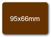 wereinaristea Etichette autoadesive mm 95x66 (66x95) MARRONE, adesivo permanente, su foglietti da cm 15,2x12,5. 2 etichette per foglietto.