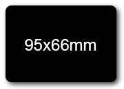 wereinaristea Etichette autoadesive mm 95x66 (66x95) NERO, adesivo permanente, su foglietti da cm 15,2x12,5. 2 etichette per foglietto.