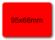wereinaristea Etichette autoadesive mm 95x66 (66x95) ROSSO, adesivo permanente, su foglietti da cm 15,2x12,5. 2 etichette per foglietto.