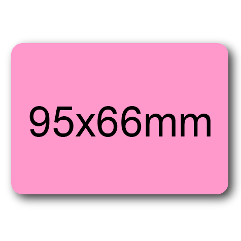 wereinaristea Etichette autoadesive mm 95x66 (66x95) ROSA adesivo permanente, su foglietti da cm 15,2x12,5. 2 etichette per foglietto.