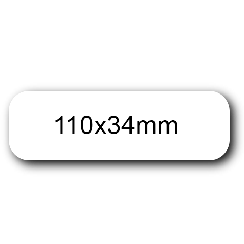 wereinaristea EtichetteAutoadesive 110x34mm(34x110) Carta BIANCO, adesivo permanente, su foglietti da cm 15,2x12,5. 4 etichette per foglietto.