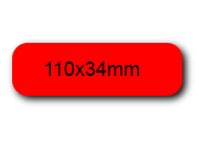 wereinaristea EtichetteAutoadesive 110x34mm(34x110) Carta ROSSO, adesivo permanente, su foglietti da cm 15,2x12,5. 4 etichette per foglietto.